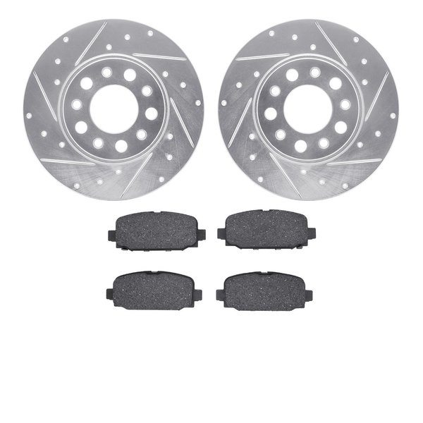 Dynamic Friction Co 7502-42052, Rotors-Drilled and Slotted-Silver with 5000 Advanced Brake Pads, Zinc Coated 7502-42052